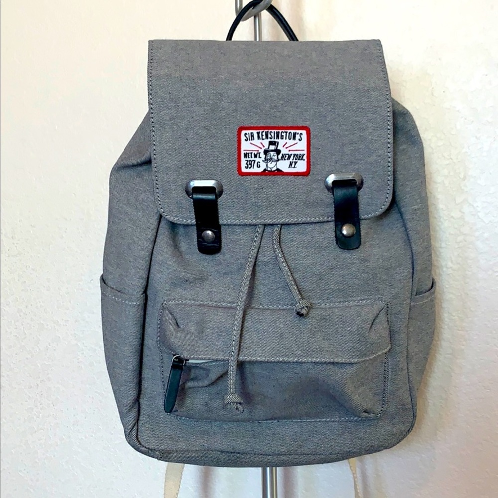 Gray Drawstring Backpack With Padded Laptop Sleeve - image 1